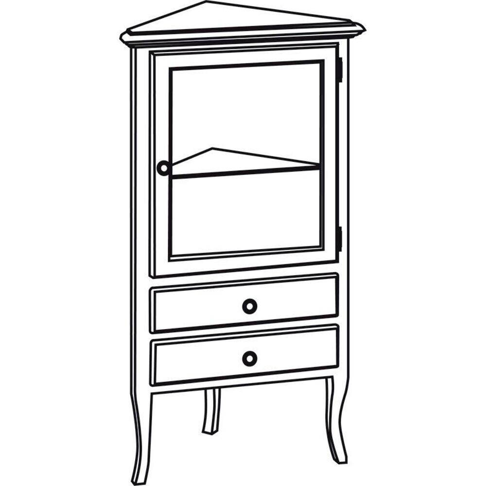 RETRO Eckschrank 60x120x47cm, Buche, rechts