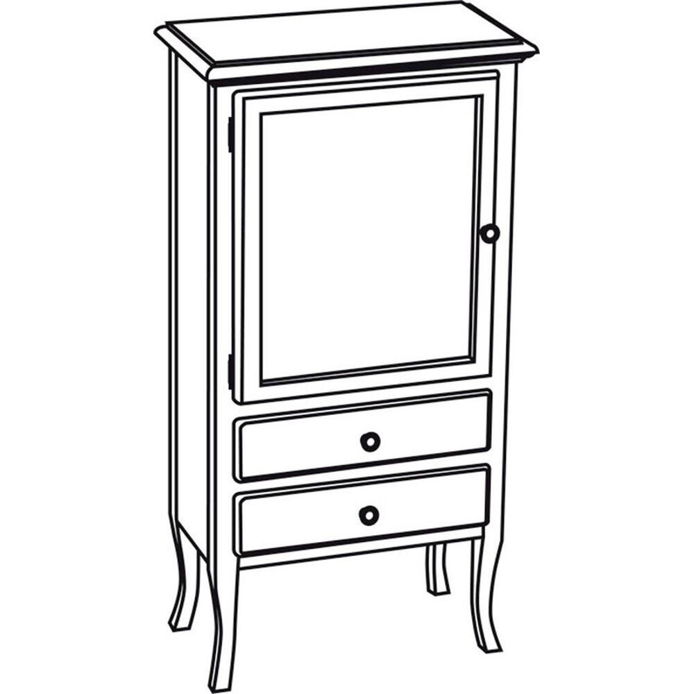 RETRO Schrank 60x120x38cm, Buche, links
