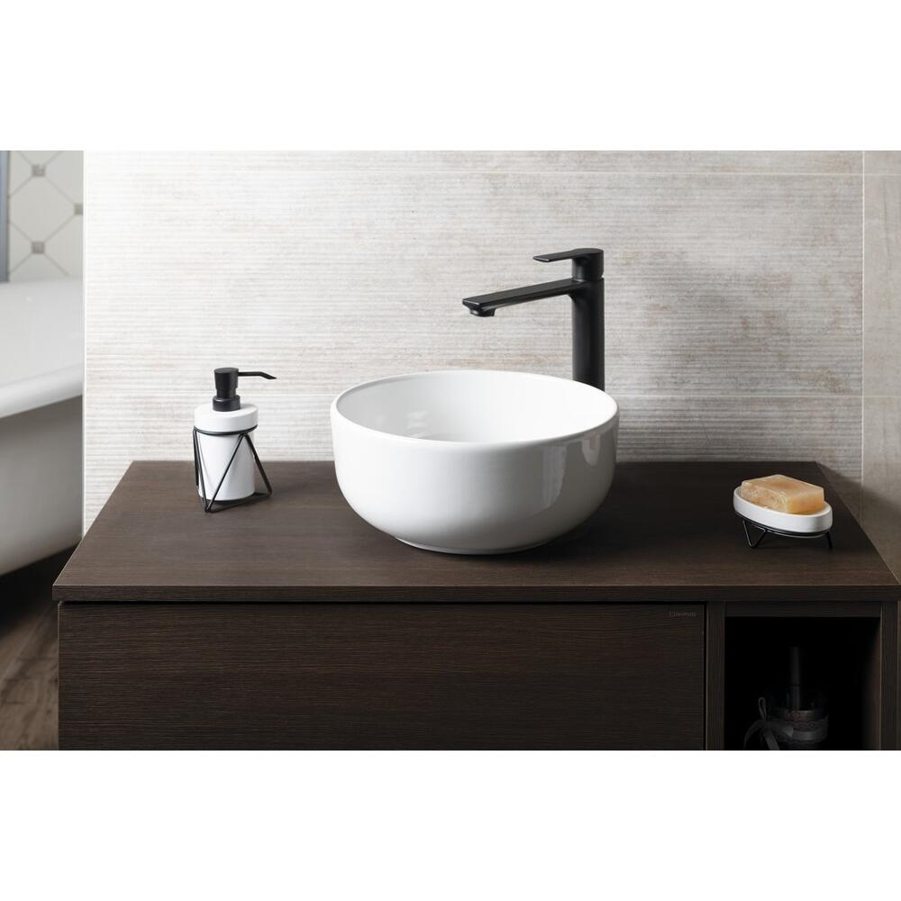 EMMI Keramik-Waschtisch für Arbeitsplatte Ø 33cm, Weiß