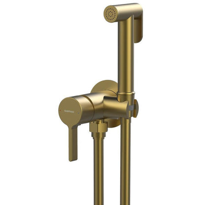 ICONIC Unterputz-Bidetarmatur mit Brausestop, rund, Gold matt