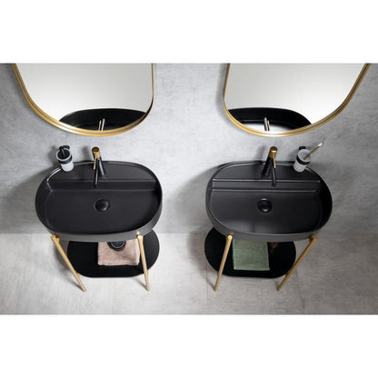 PUNO Konsole mit Waschbecken 600x860x396mm, gold matt