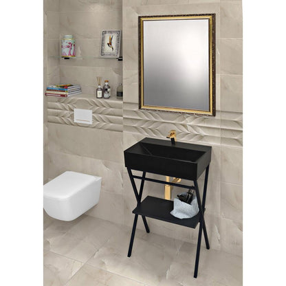 SISTEMA Keramik-Waschtisch 60x42cm, schwarz matt