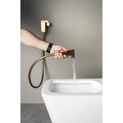 CUBEMIX Bidetarmatur mit Brausestopp, Gold matt