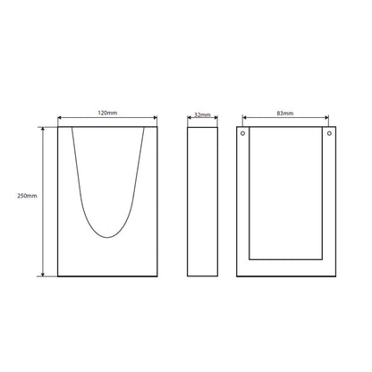 Hygienebeutel-Behälter HygBag, 120x240x30mm, polierter Edelstahl