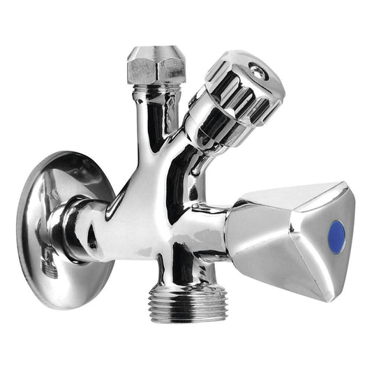Kombi-ventil 1/2 "x3/4 "x3/8", Chrom
