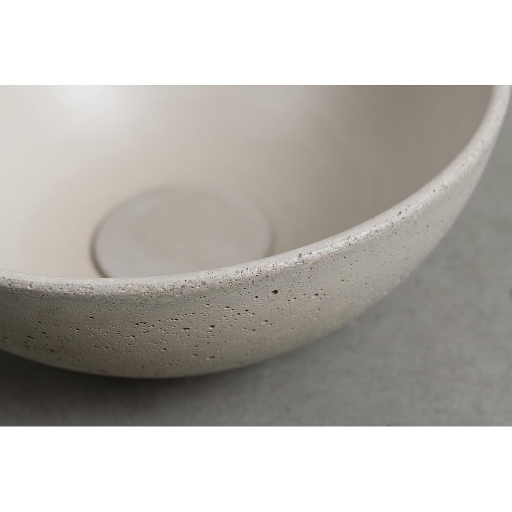 MINOR Betonwaschbecken zum Aufsetzen, Durchmesser 26cm, Sand matt