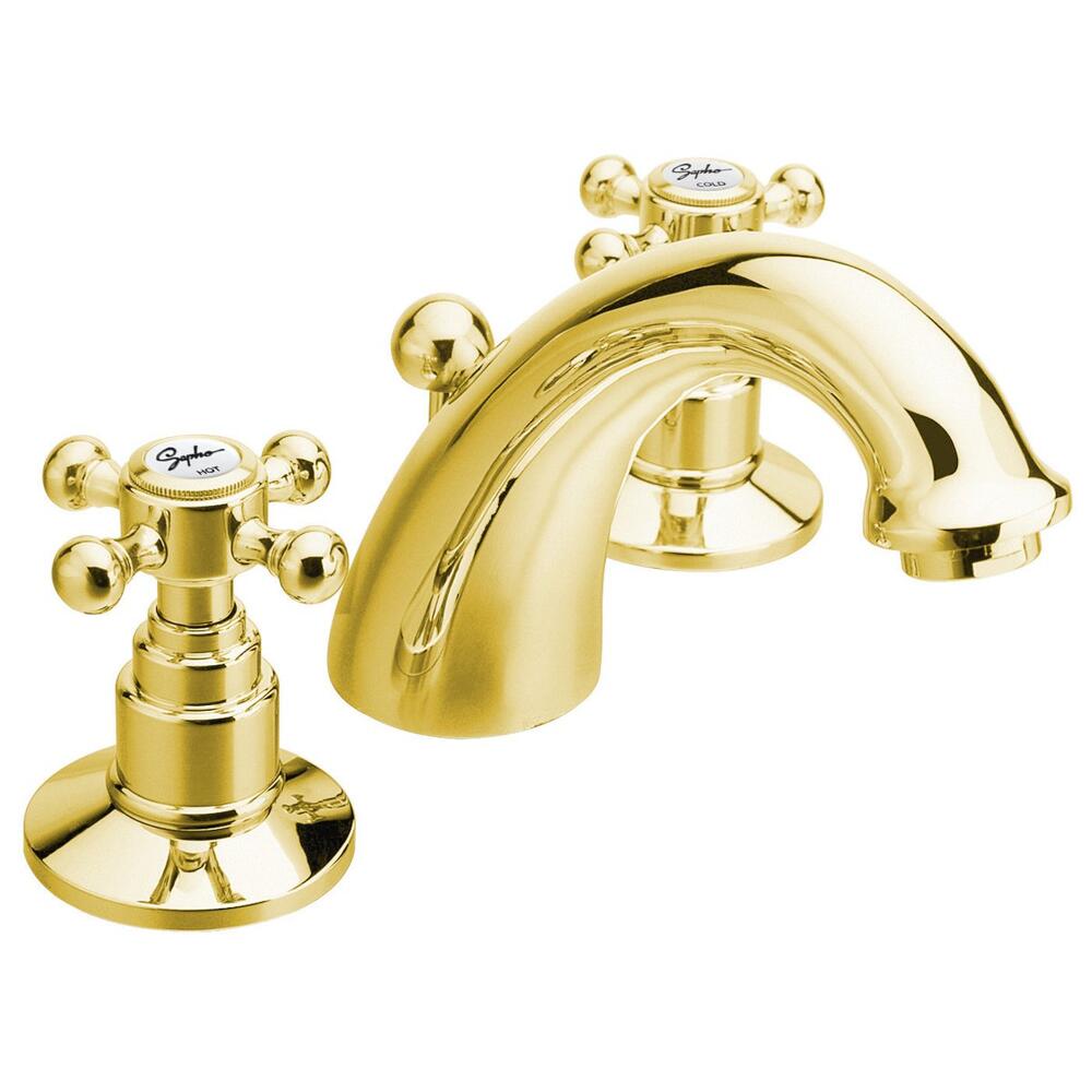 ANTEA 3-Loch - Waschtischarmatur mit Ablaufgarnitur 85mm Gold