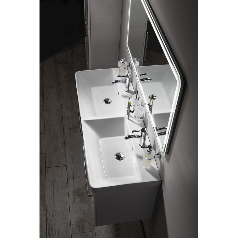 THALIE 120 Keramik-Dopplewaschtisch 120x46cm, weiss