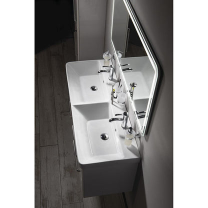 THALIE 120 Keramik-Dopplewaschtisch 120x46cm, weiss