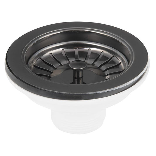 Waschbecken edelstahl auslass 6/4", gun metal