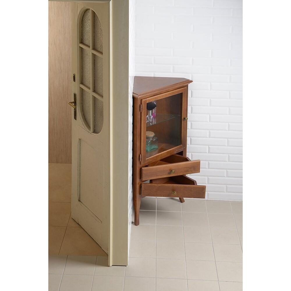 RETRO Eckschrank 60x120x47cm, Buche, links