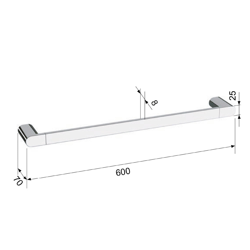 FLORI Handtuchhalter 600x70mm, Chrom