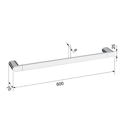 FLORI Handtuchhalter 600x70mm, Chrom