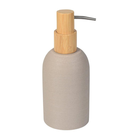 RIKO Stehender Seifenspender, Beige/Bambus