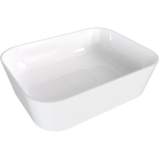 BANERA SQUARE Aufsatz-Waschtisch Gussmarmor, 50x36cm, weiß