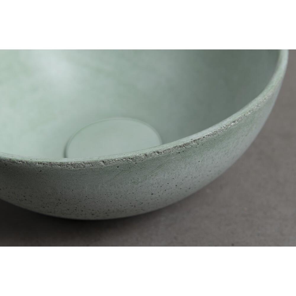 MINOR Betonwaschbecken zum Aufsetzen, Durchmesser 26cm, Grün matt