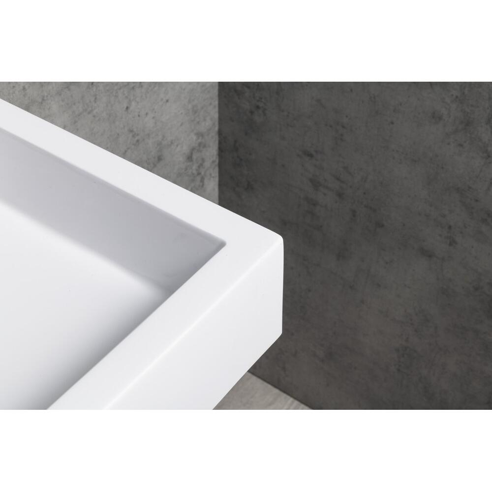 ORINOKO Waschtisch, Marmor, 100x42 cm, 2 Armaturlöcher,  Weiß