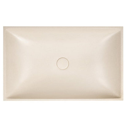TARANT Betonwaschbecken mit Ablaufgarnitur, 58x36cm, weißer Sandstein