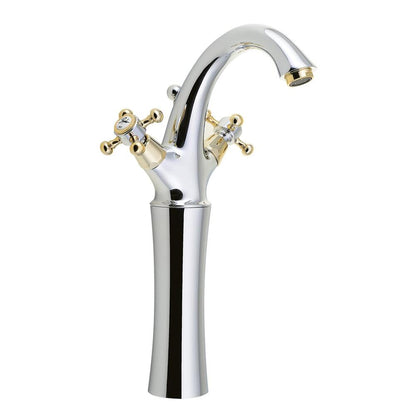 ANTEA Waschtischarmatur, hoch, mit Ablaufgarnitur 300mm Chrom/gold