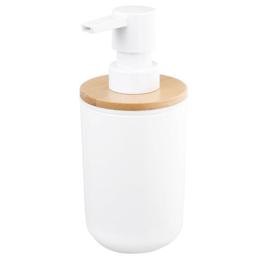 SNOW Stehender Seifenspender 350ml, weiß/Bambus