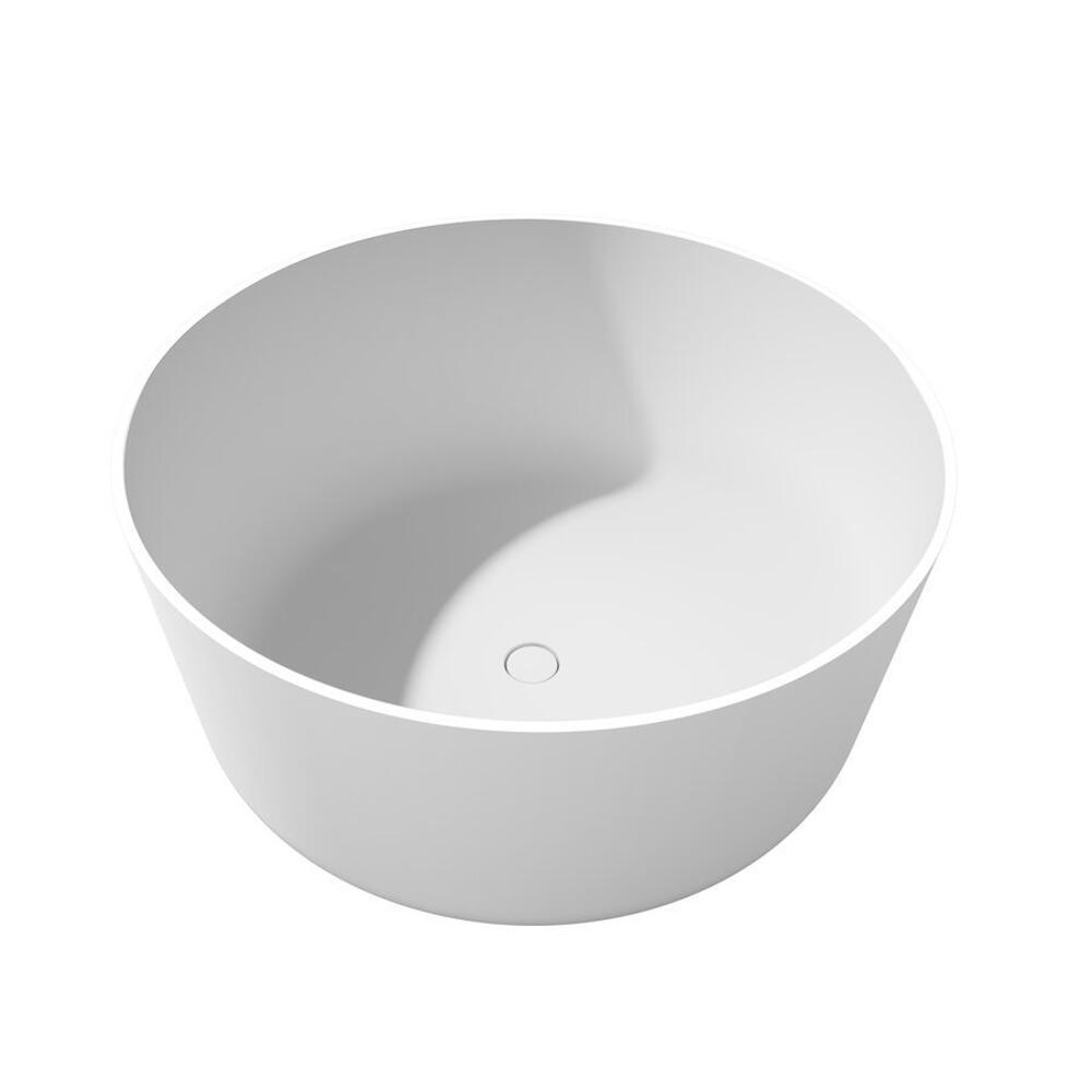 ESTATIS Gussmarmor-Badewanne ø110x51cm, weiß matt