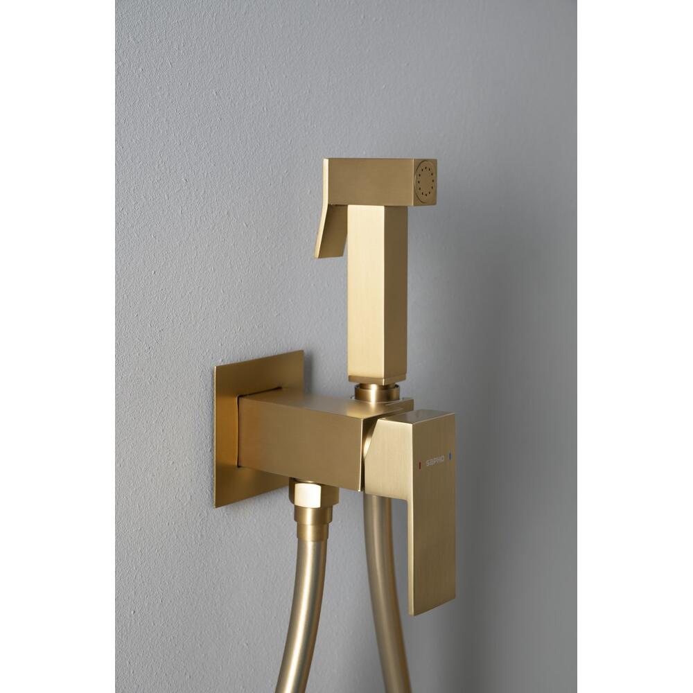 CUBEMIX Bidetarmatur mit Brausestopp, Gold matt