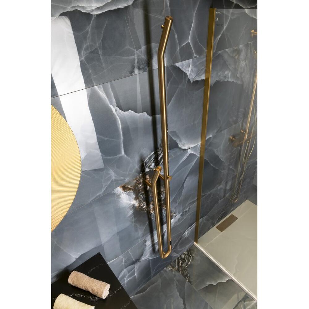 DUOPASSO Handtuchtrockner elektrisch mit Zeitschaltuhr, 122x1700mm, 45 W, Gold matt
