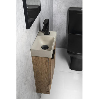PICCOLINO Beton-Waschbecken 30,8x17cm, Wasserhahn rechten, Sand matt