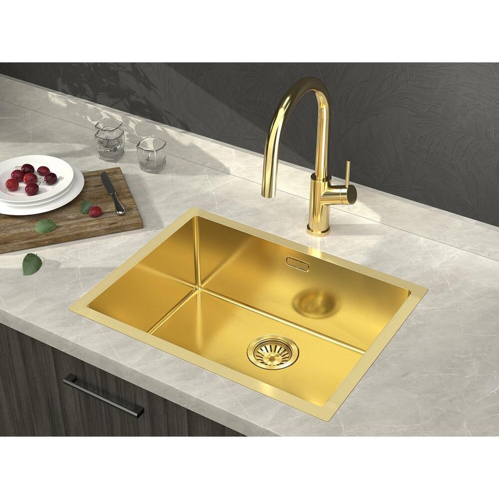 ZENITH Edelstahlspüle 60x45cm, Gold matt