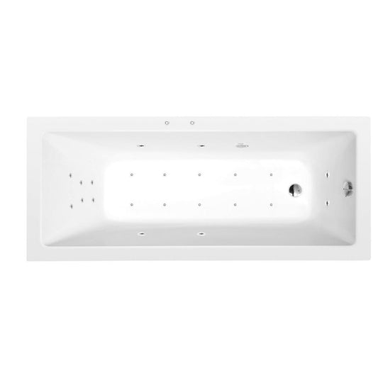 NOEMI Whirlpool-Badewanne, 160x70x39cm, Attraction Hydro-Air, Chrom