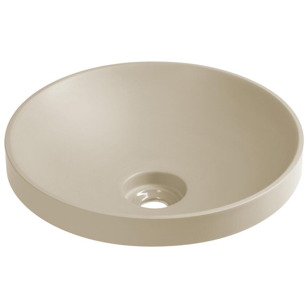 VERTO Einbauwaschtisch, Gussmarmor, Durch. 40,5cm, Beige matt