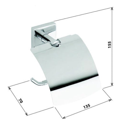 X-SQUARE Toilettenpapierhalter mit Deckel, Chrom