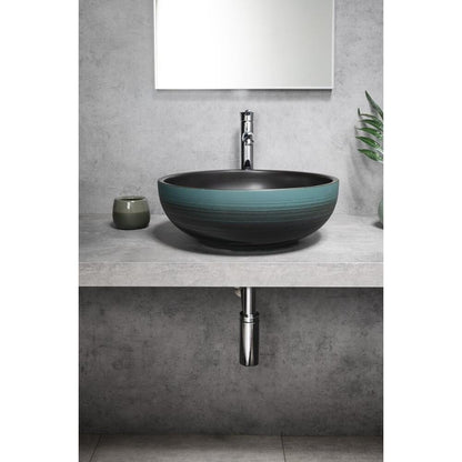 PRIORI Keramik-Waschtisch Ø 41cm, Schwarz/Grün
