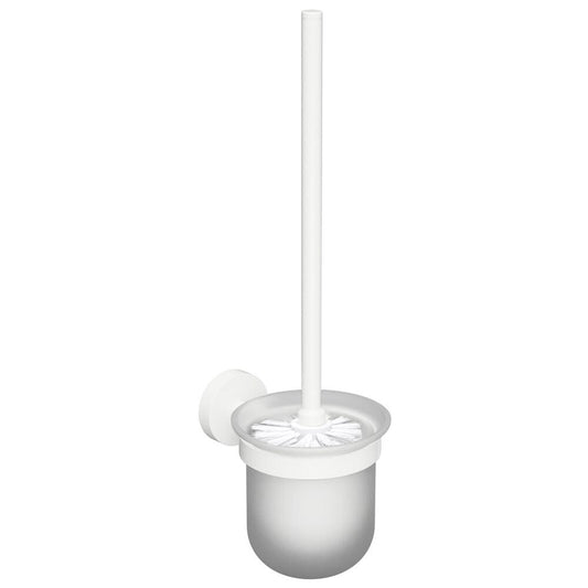 X-ROUND WHITE Hänge-WC-Bürste, Milchglas, Weiß matt