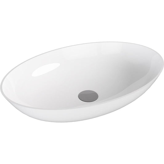 BANERA OVAL Aufsatzwaschtisch, Gussmarmor, 60x40cm, weiß