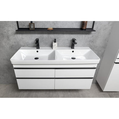 THALIE 120 Keramik-Dopplewaschtisch 120x46cm, weiss