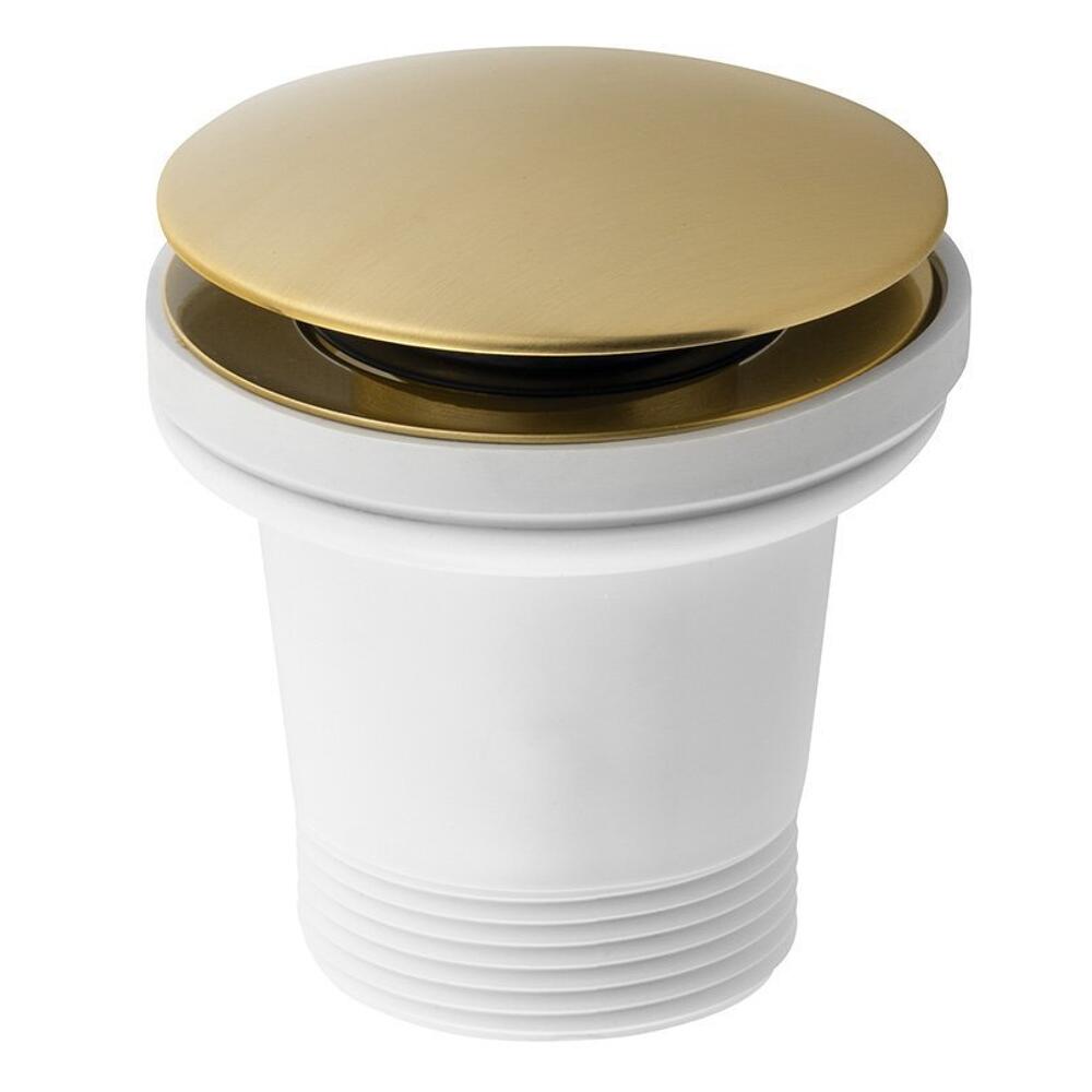 Ablaufgarnitur, Click Clack, für Badewannen ohne Überlauf, Gold matt