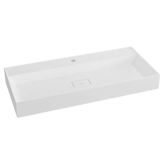 GODIVA Waschtisch 96x44cm, Gussmarmor, weiß