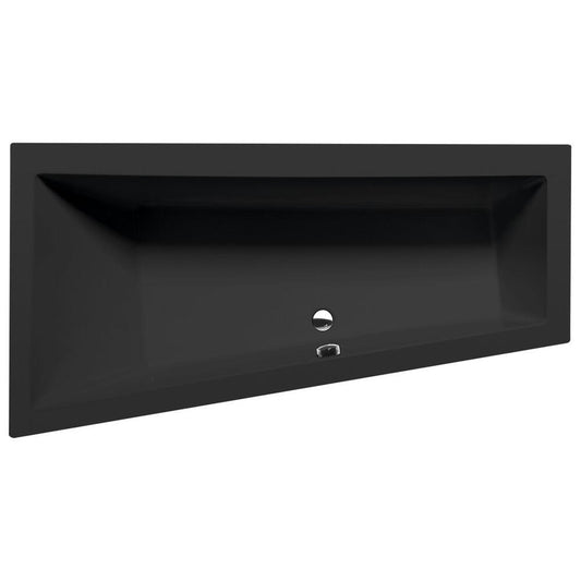Raumspar Badewanne ANDRA 170x90x45cm, links, schwarz matt