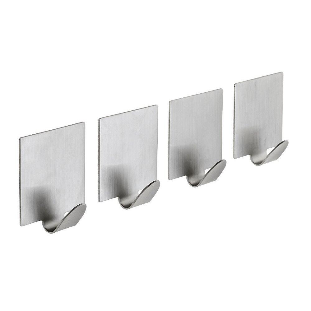 Haken selbstklebend, 4er Set, gebürsteter Edelstahl
