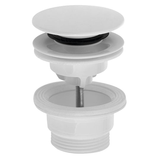 Ablaufgarnitur für Waschtische 5/4“, klick-klack, großer Stopfen, 4-45mm, ABS/weiß