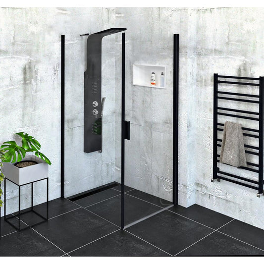 Zoom Line Black Rechteckige Duschkabine 800x1000mm L/R Variante