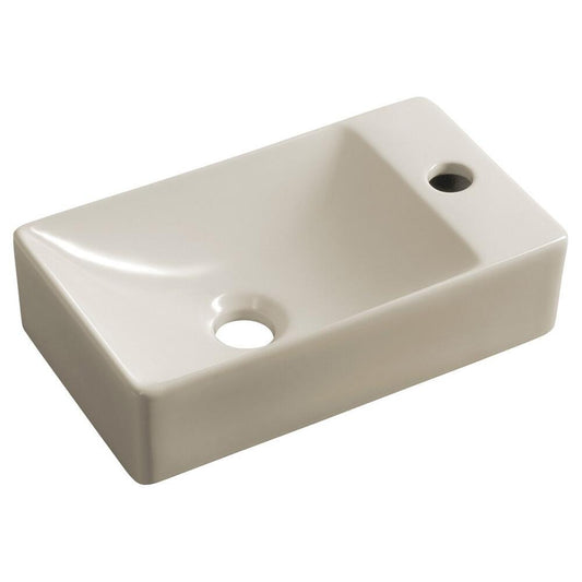 MARGITHA Keramik-Waschtisch 38x22cm, Armaturloch auf der rechten Seite,  Beige