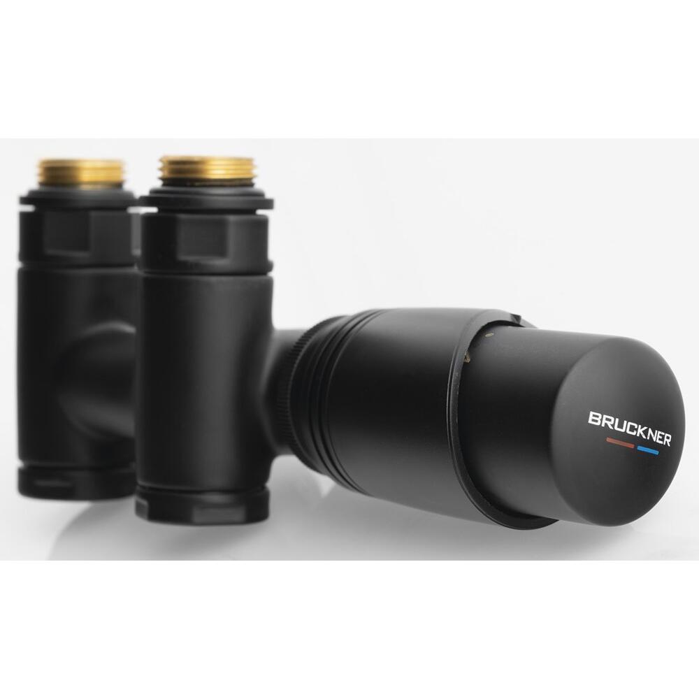 WICHER COMBI Thermostat-Anschlussset für Mittelanschluss 50mm, Schwarz matt