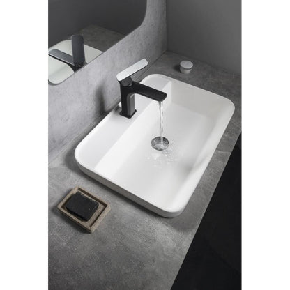 BRAHEA Einbauwaschbecken, Rockstone, 55x39 cm, Weiß matt