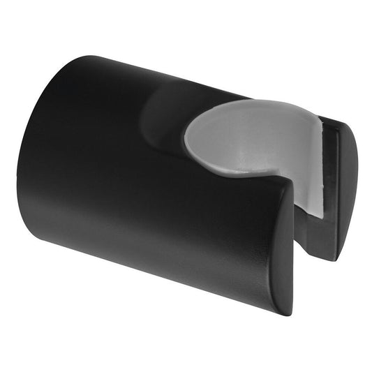 Brausehalter, rund, schwarz matt