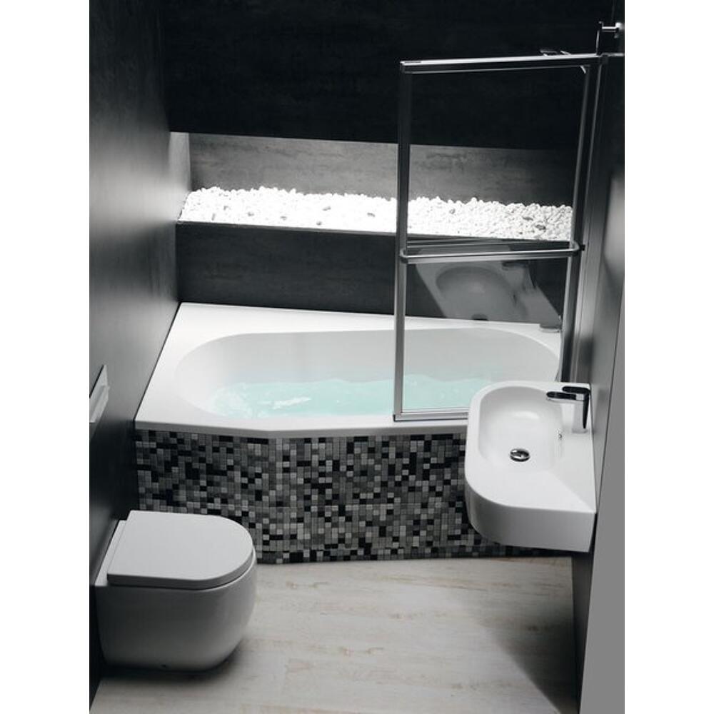 Raumspar Badewanne ASTRA WL165x90x48cm, links, weiß