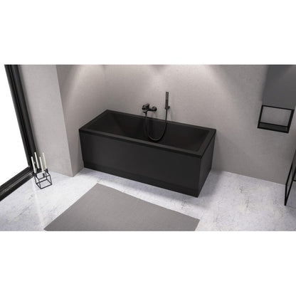 COUVERT Frontschürze 180x52cm, Schwarz matt, Links