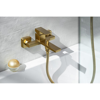CUBEMIX Wand-Wannenarmatur, Gold matt