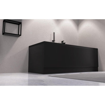 PLAIN Frontschürze 180x59cm, Schwarz matt, Rechts